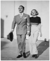 Harold Arlen & Anya Taranda leaving Goldwyn studios 
